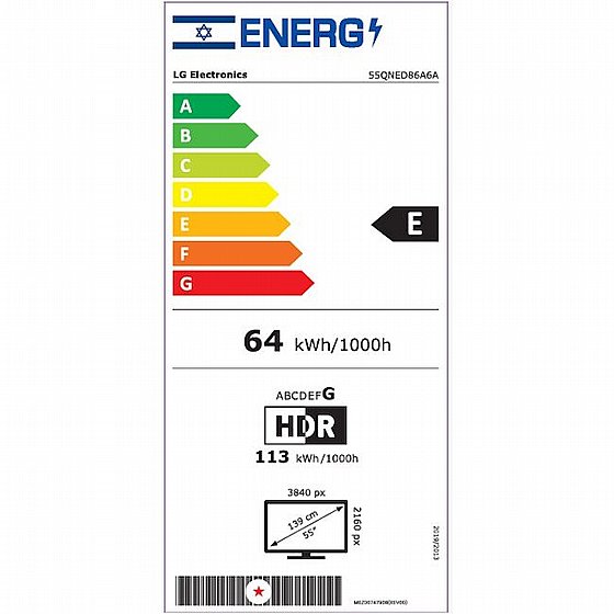 �������� ���� 55" QNED MiniLED �LG �� �� 55QNED86A6A ����� ����� �.� 