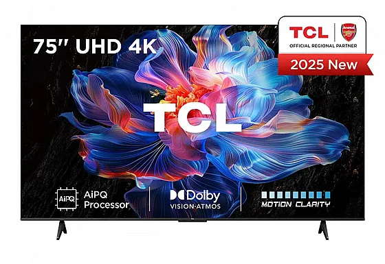 �������� ���� 75" TCL 4K UHD DLED ��.��.�� 75V6C ����� ����� C-DATA 