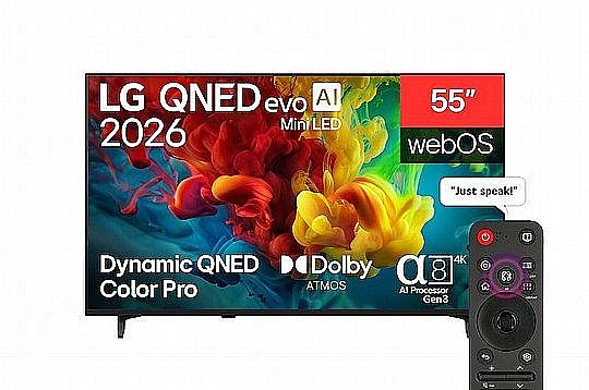�������� LG 55" 55QNED84B6T QNED evo AI Mini LED Smart TV 4K �.� ����� �����