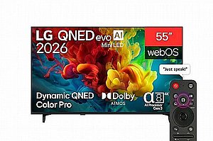 �������� LG 55" 55QNED84B6T QNED evo AI Mini LED Smart TV 4K �.� ����� �����