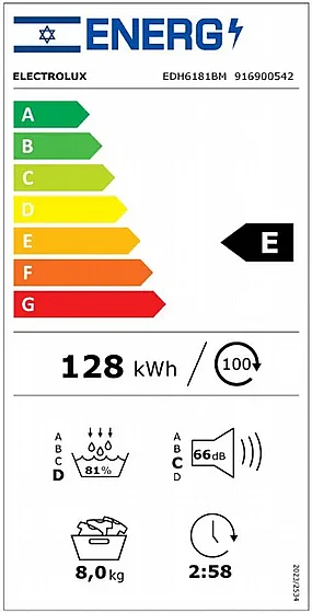 ����� ����� 8 �"� Heat Pump ��� EDH6181BM ���������� Electrolux ��� �������� ����� �����