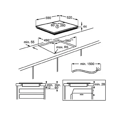 ������ ��������� 4 ����� ����� Multizone ��� Electrolux LIV64440CB ���������� �������� ����� �����
